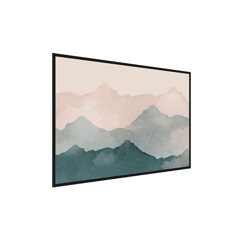 Green Mountains Canvas Wall Painting - Black Frame media 3