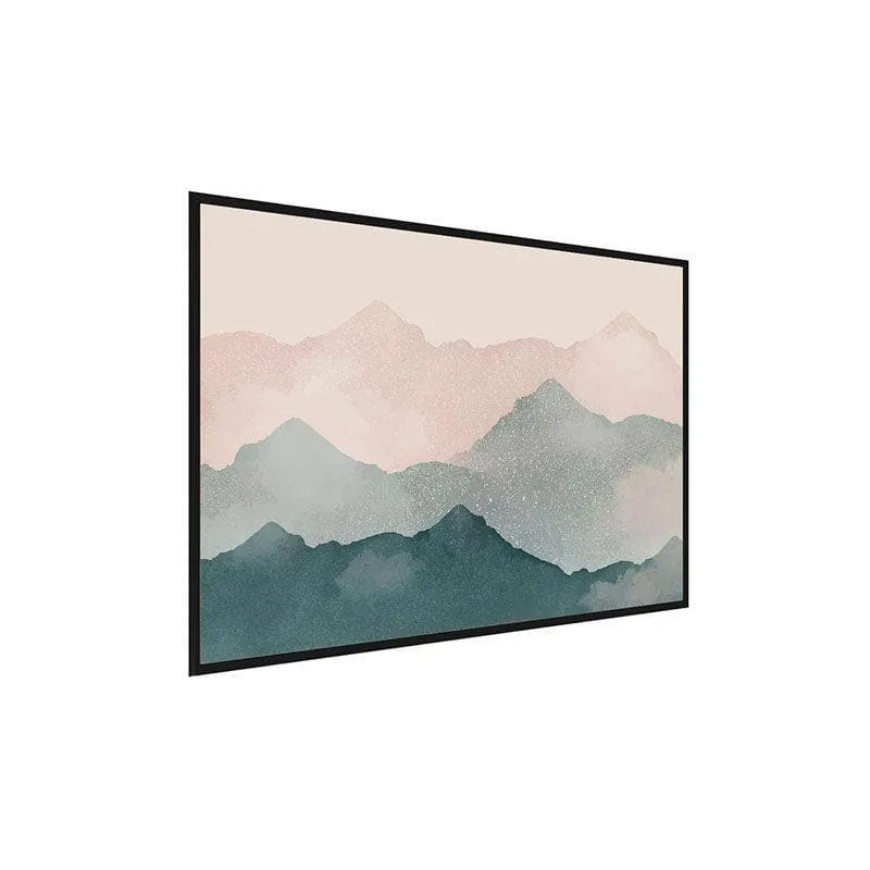 Green Mountains Canvas Wall Painting - Black Frame media 3