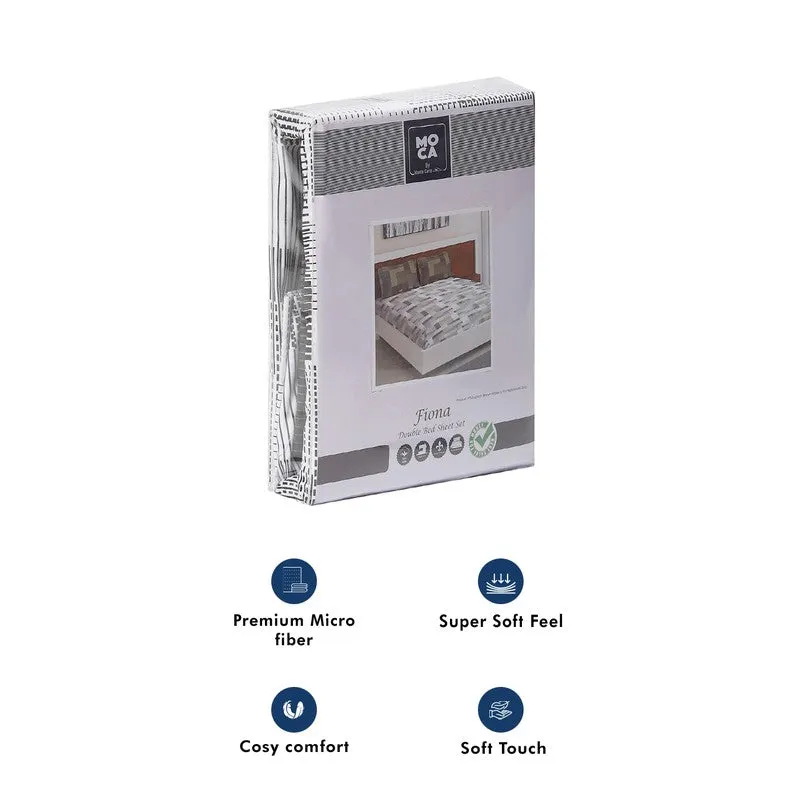 Monte Carlo Checkora Cotton Bedsheet (White,Olive Green) - 104 TC media 11
