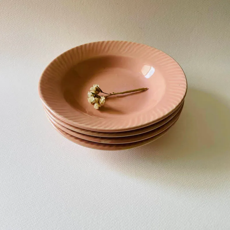 Flamina Pasta Plate (Pink) - Set Of Four (7 Inches) media 5