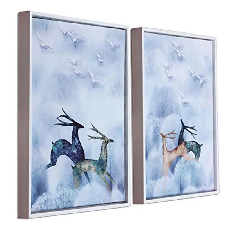 Surreal Deers Wall Art - Set Of Two media 3
