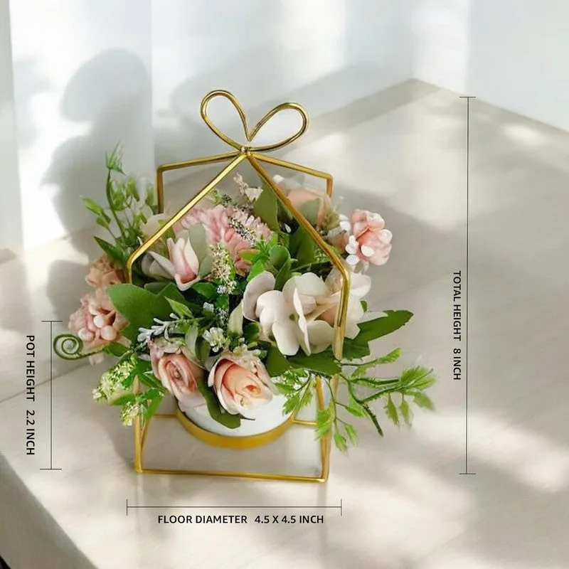 Faux Viha Pastel Artificial Flower With Pot media 7