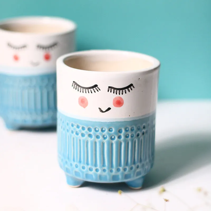 Plant Pal Ceramic Planter - Blue media 4