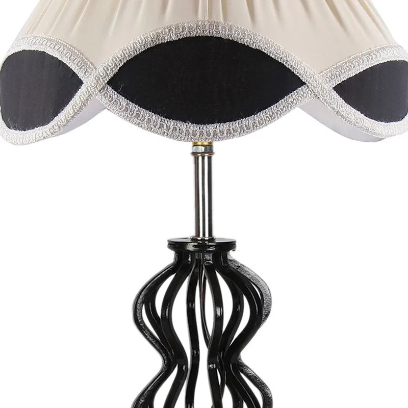 Aurevyn Cotton Table Lamp With Wooden Base - Ivory media 8