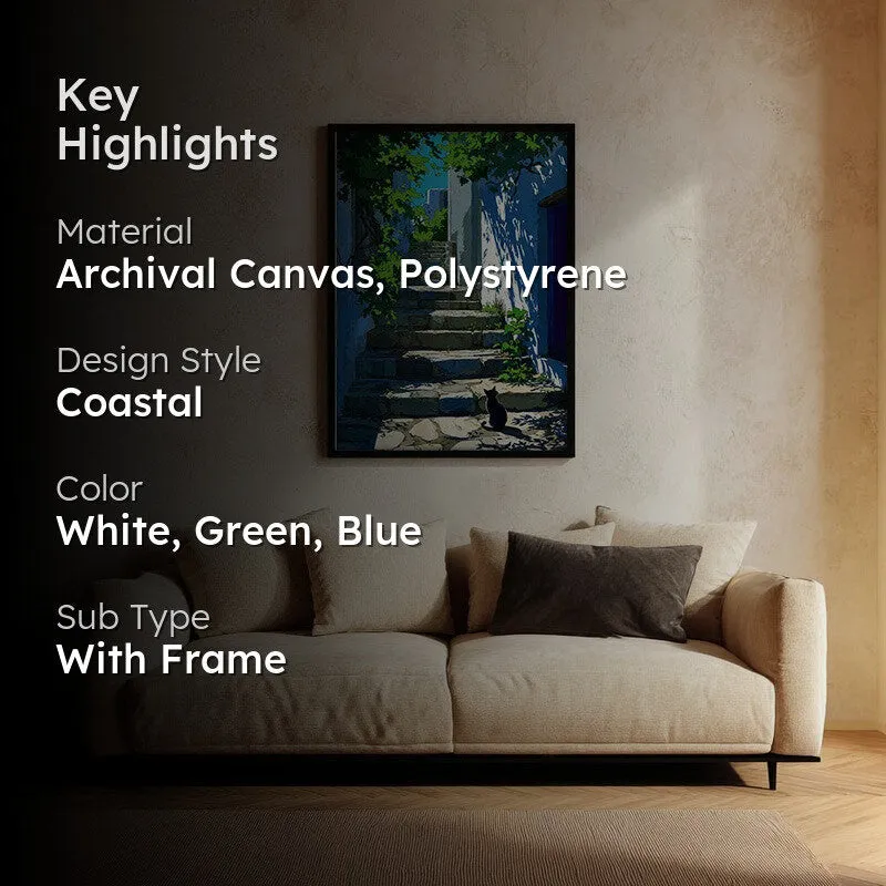 Old Town Canvas Wall Painting - Black Frame media 2