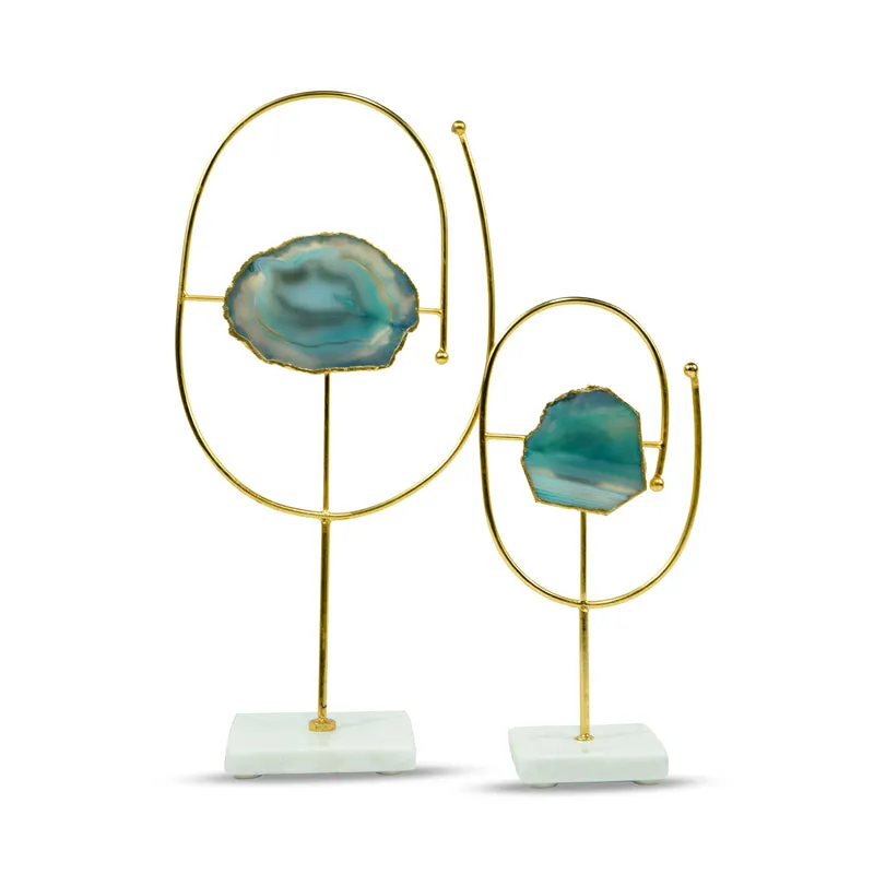Auralith Loop Handcrafted Agate Showpiece - Set Of Two media 5