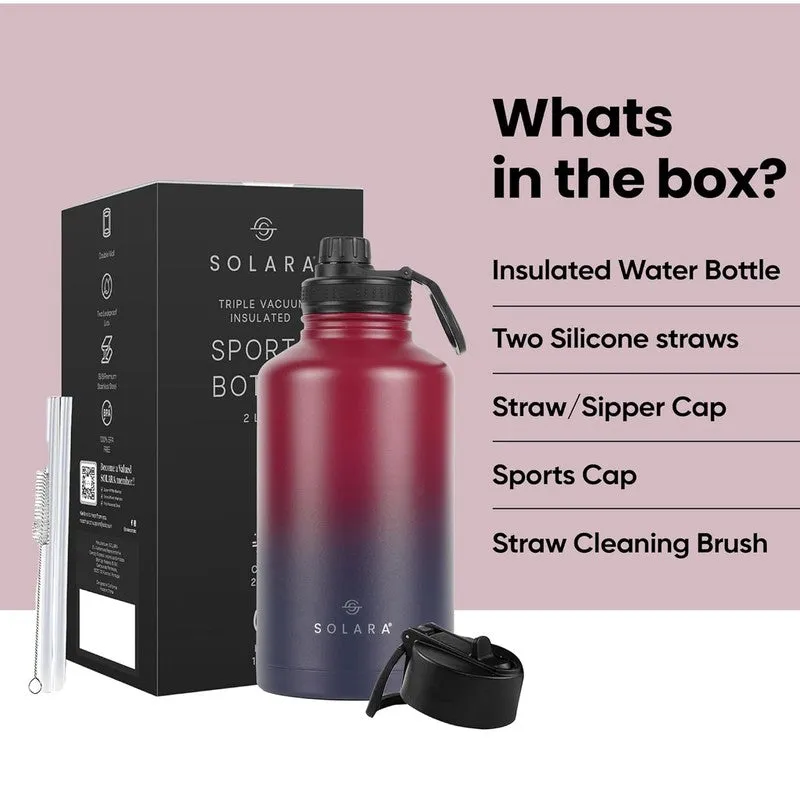 Solara Insulated Stainless Steel Bottle (2000 mL) - Blue & Red media 7