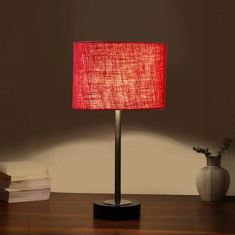 Sienna I Rodin Wooden Table Lamp - Maroon,Silver,Black media 1