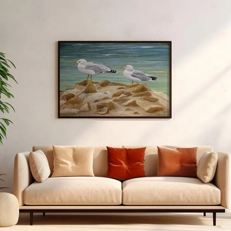 Two Of A Kind Canvas Wall Painting - Black Frame media 4
