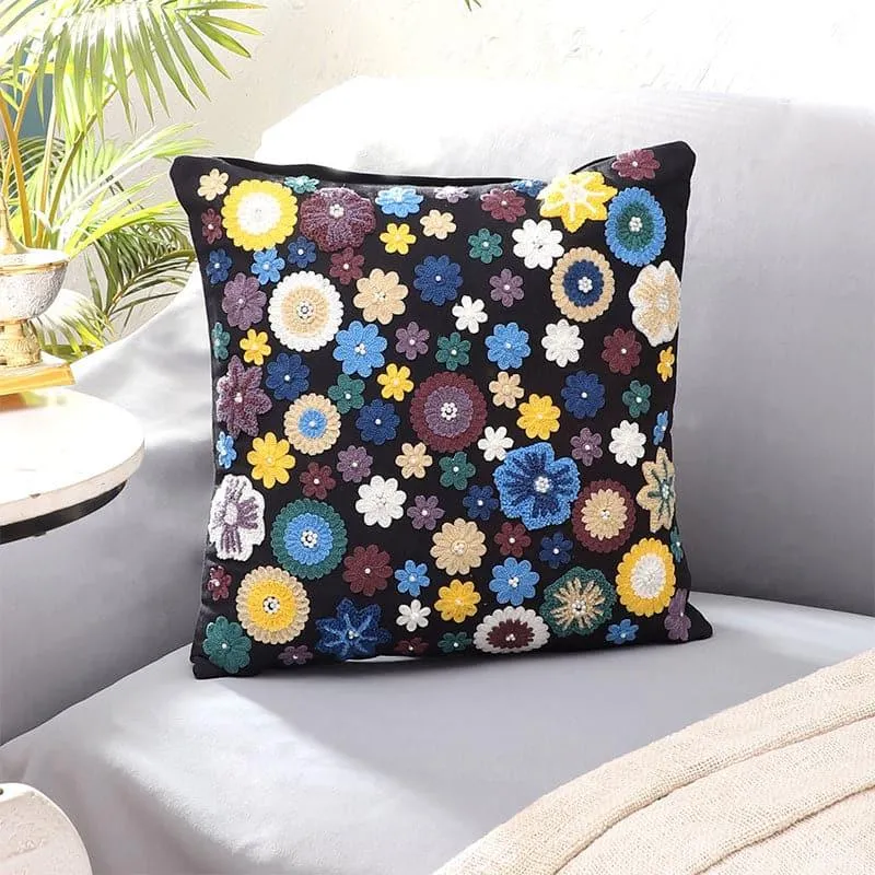 Floro Blast Cushion Cover - Black media 1