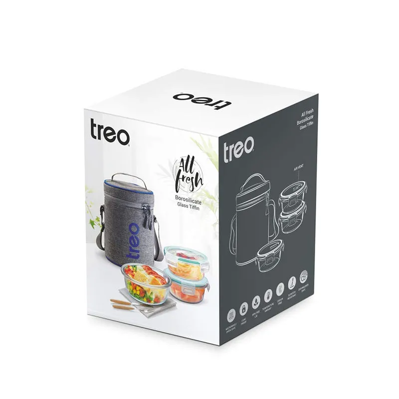 Milton Oasis Borosilicate Lunch Box With Bag (400 mL) - Three Piece Set media 3