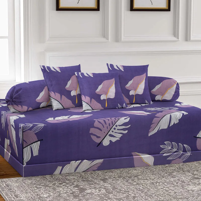 Purple Monstera Diwan Set - Six Piece Set media 1