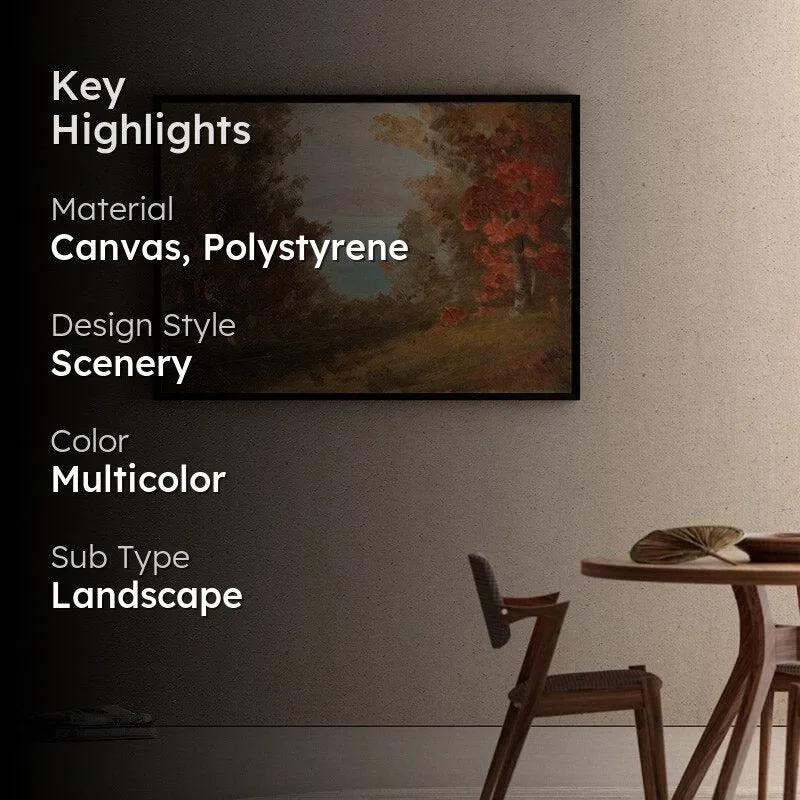 Woodland Way Canvas Wall Painting - Black Frame media 2