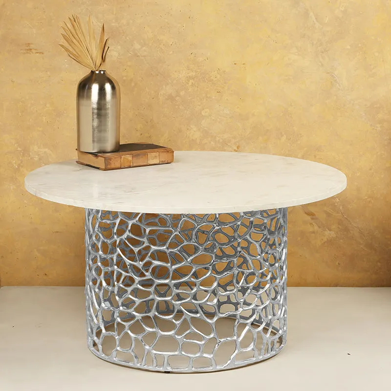 Intrica Fat Aluminum Center Table - Silver media 8