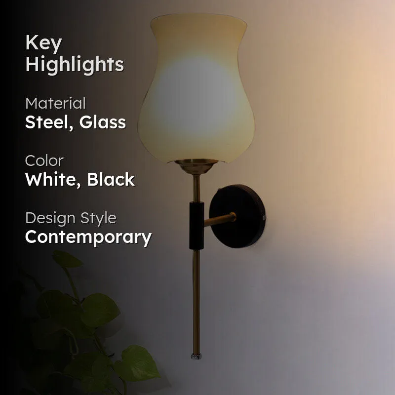Beryll Glass & Steel Wall Lamp media 2