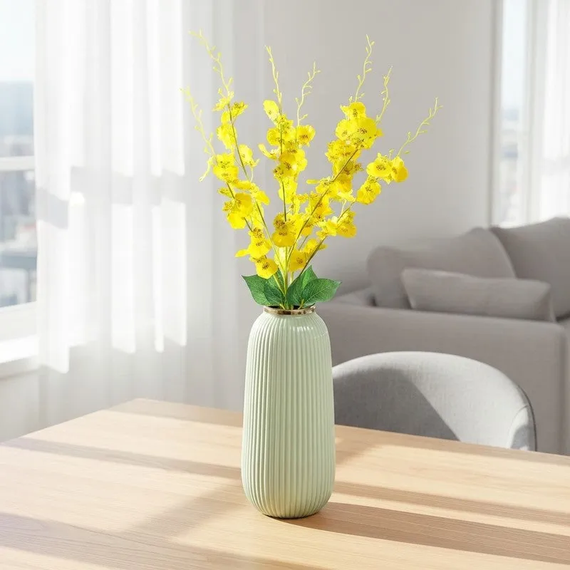 Cross Orchid Artificial Flowers - Yellow media 1