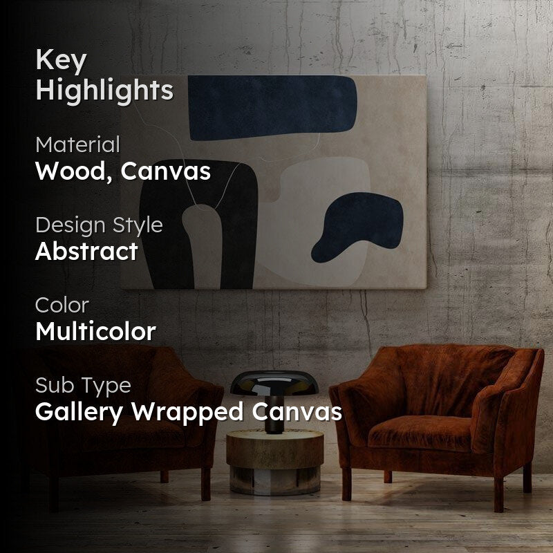 Geometric Shapes Canvas Wall Painting - Gallery Wrap media 2
