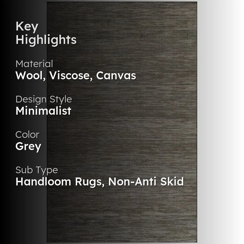 Lasumi Hand Woven Wool Rug - Dark Grey media 2