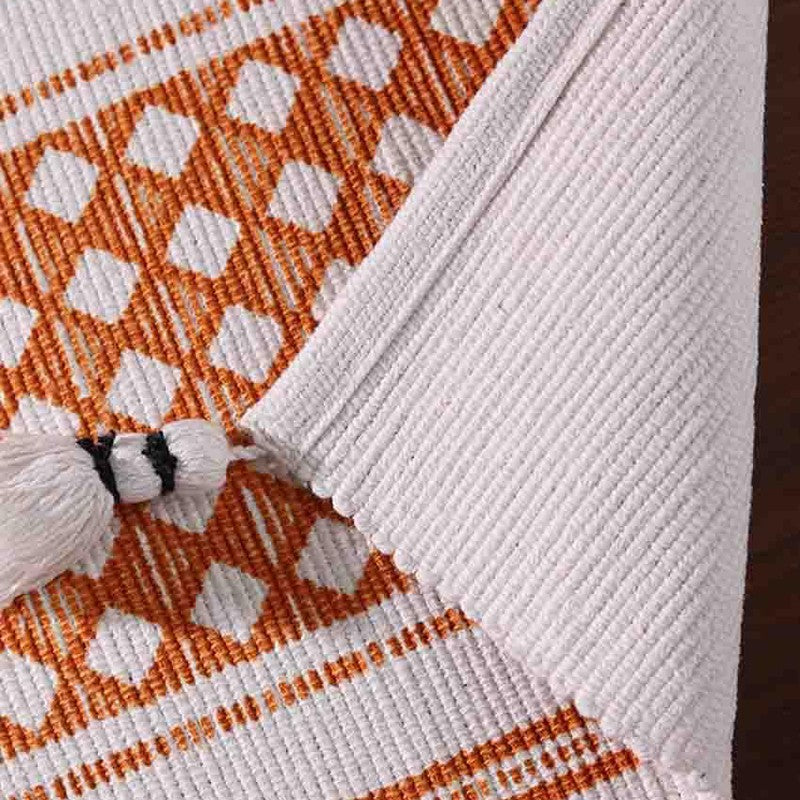 Diamond Tasseled Cotton Table Runner media 6