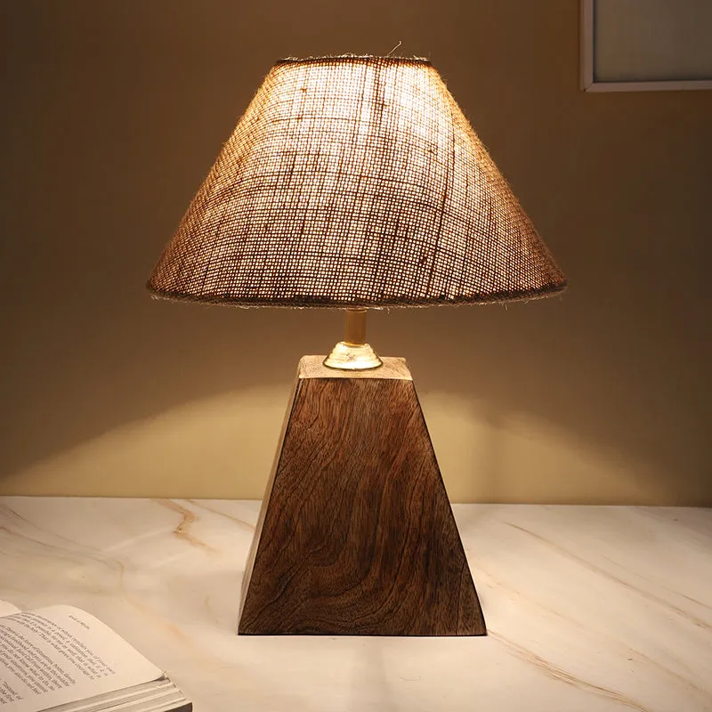 Tatami Obelisk Jute & Mango Wood Table Lamp - Brown,Beige media 4