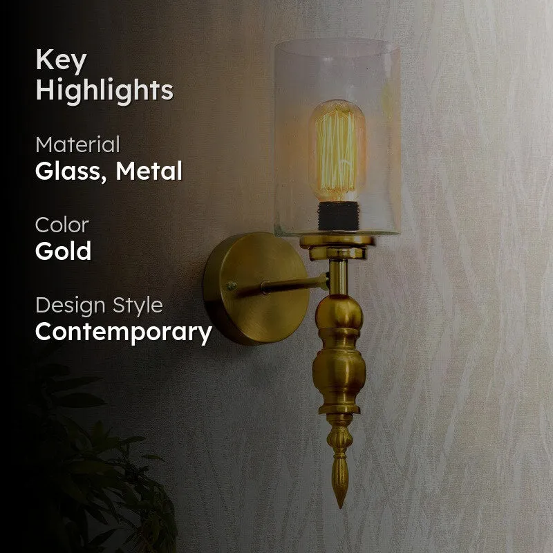 GlowMorph Glass & Metal Wall Lamp - Gold media 2