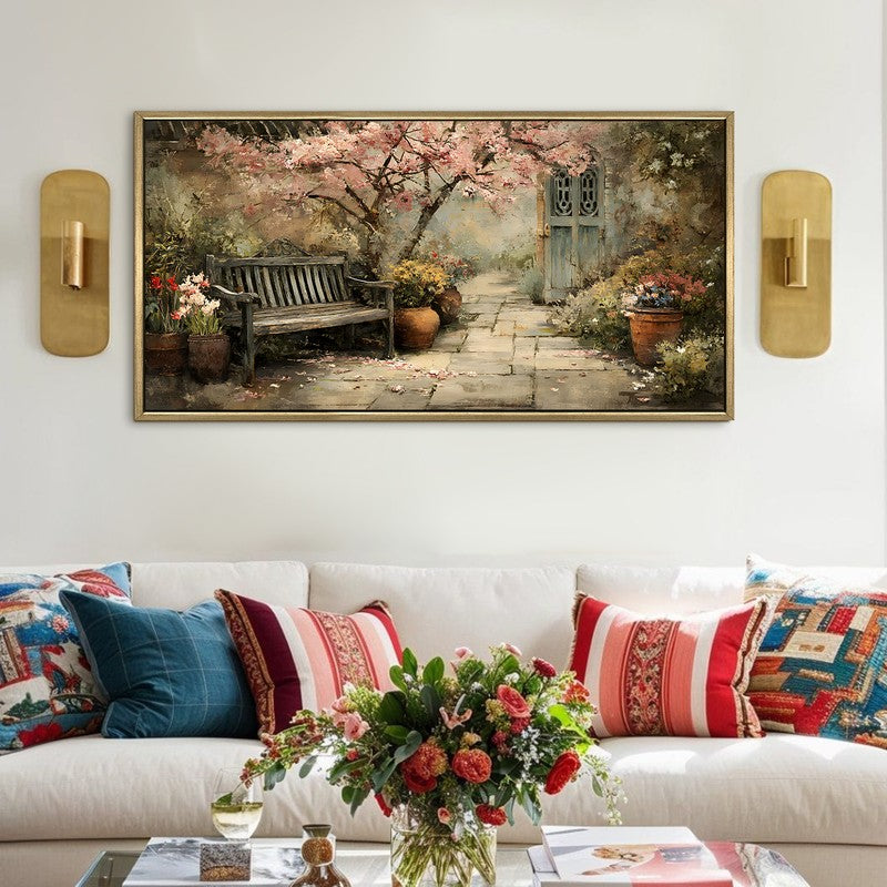Vintage Europe Bloom Tree Loveseat Wall Art