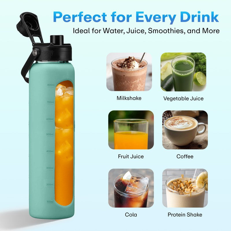 Rioware Aqualoom Water Bottle (Green & Black) - 1000 mL media 8