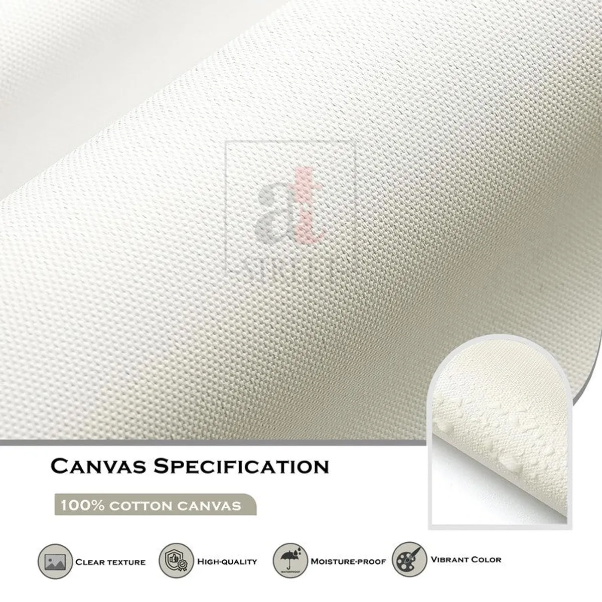 Close-up of canvas texture surface