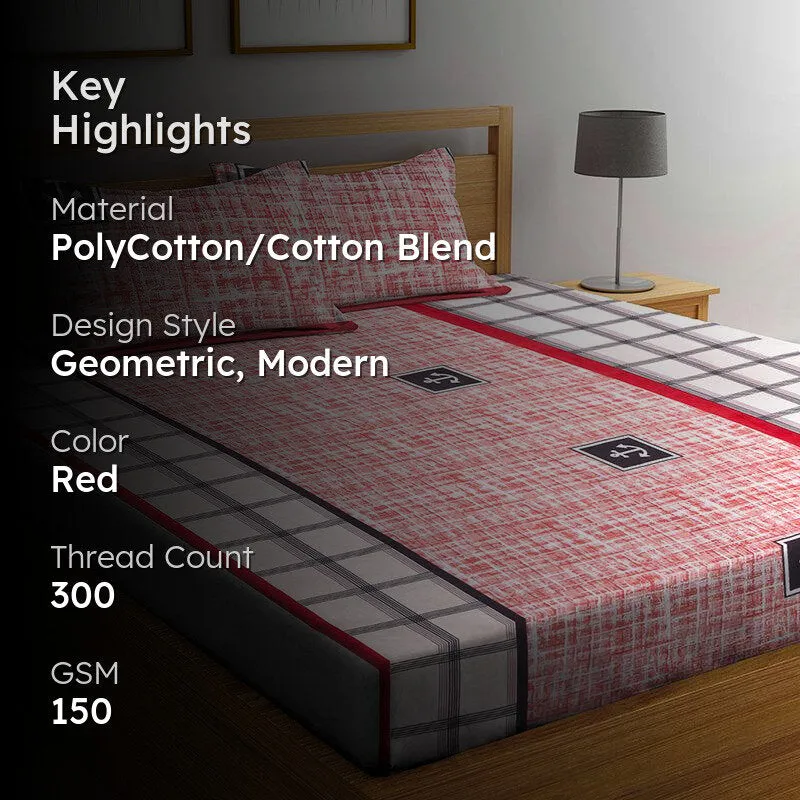 Beluga Checkered Bedsheet - 150 GSM media 2