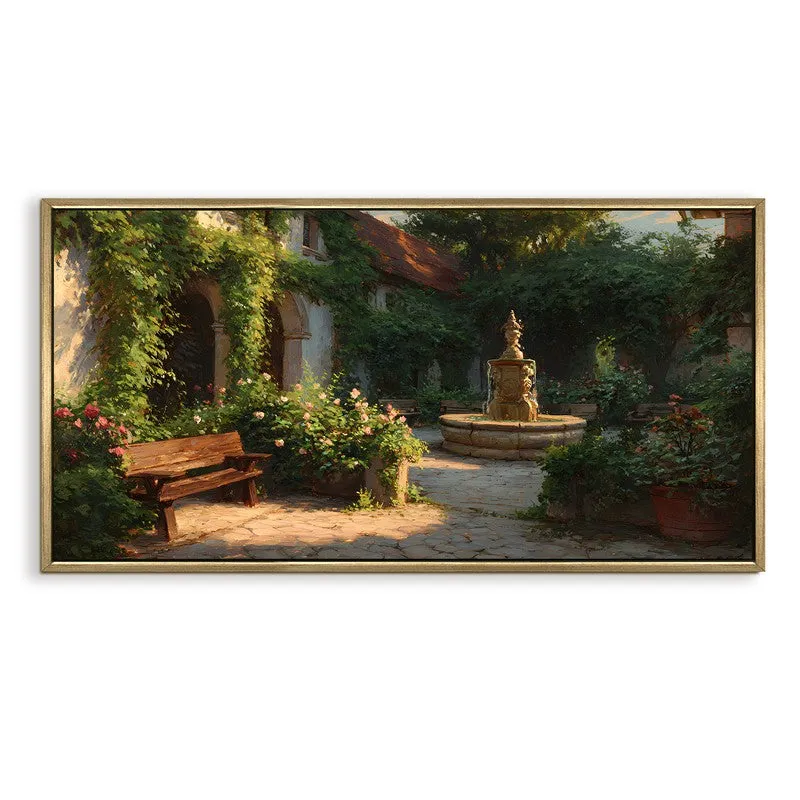 Hidden Courtyard Canvas Wall Painting With Frame media 3