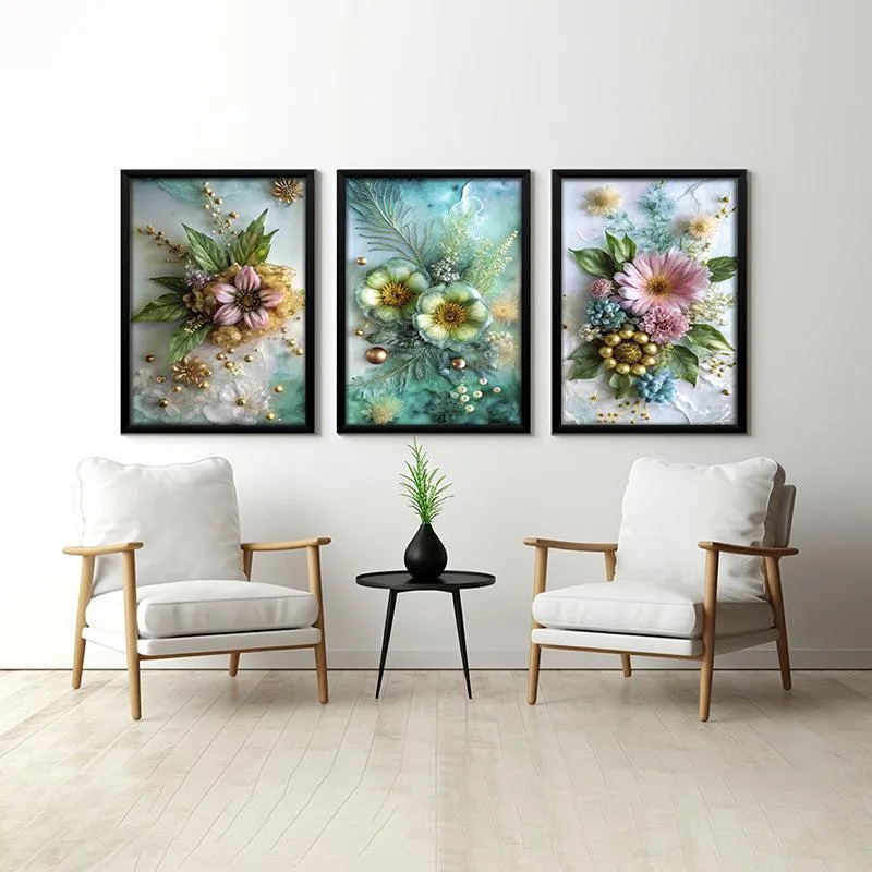 Dreamy Blossom Wall Art With Frame - Set Of Three media 1