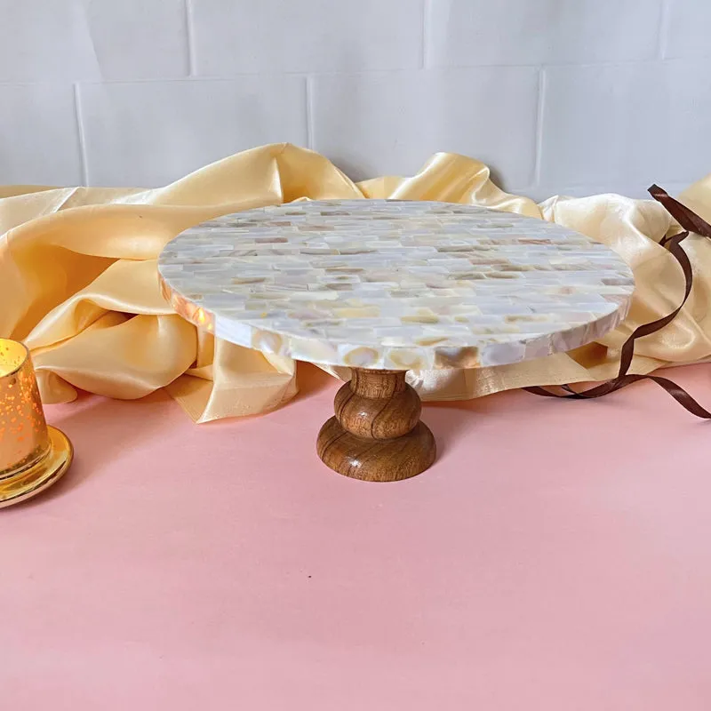 Evie Mother Of Pearl Cake Stand media 4