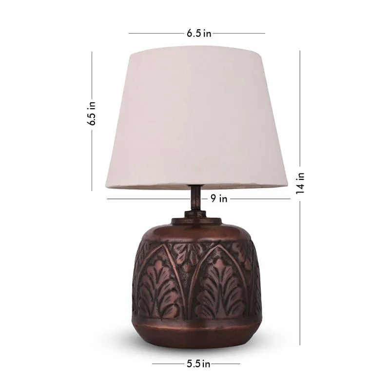Fiza Etched Fabric Table Lamp - Copper,White media 4