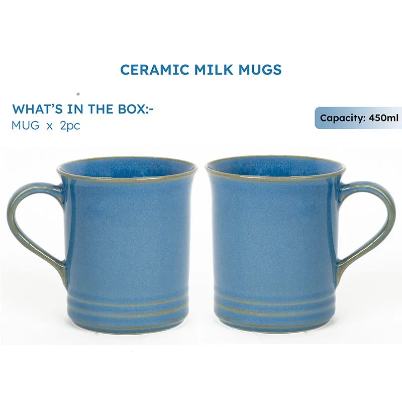 Brew Ceramic Coffee Mug (450 mL EachLight Blue) - Set of Two media 4