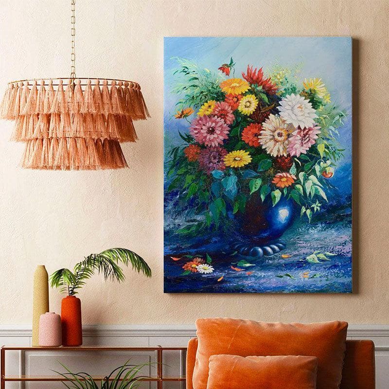 Bouquet Of Wild Flowers Canvas Painting - Gallery Wrap