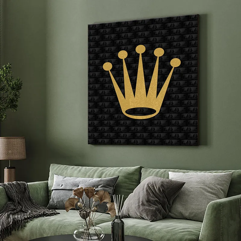 Golden Crown Wall Painting media 4