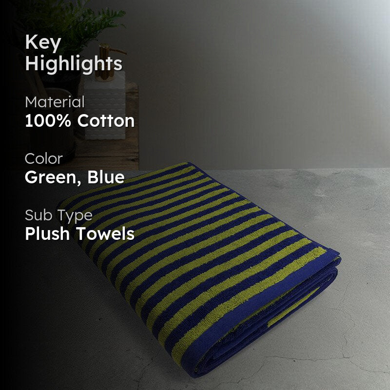 Nautica Imperial Soft Cotton Bath Towel -  Green & Blue media 2