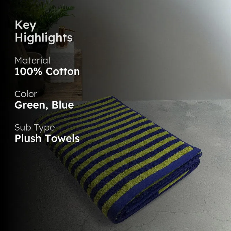 Nautica Imperial Soft Cotton Bath Towel - Green & Blue media 2