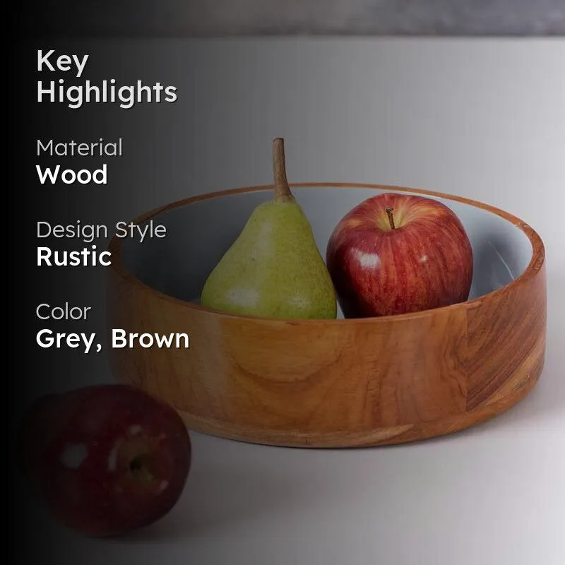 Rum Flat Serving Bowl - Grey media 2