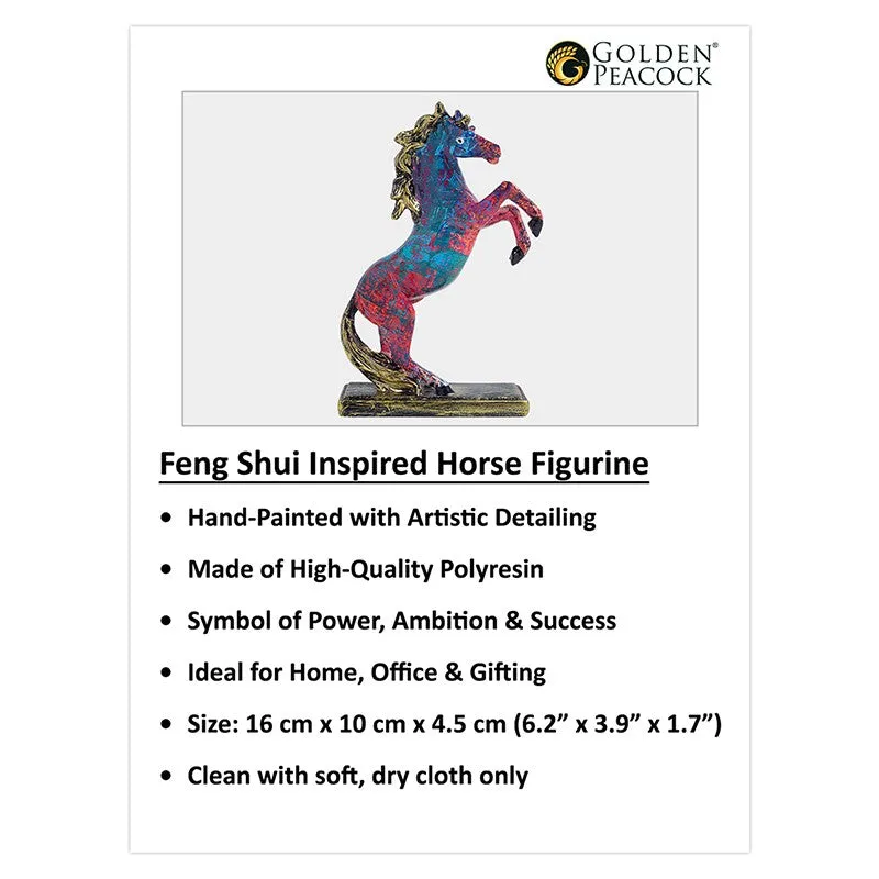 Colorful Rearing Horse Showpiece- Blue,Pink media 6