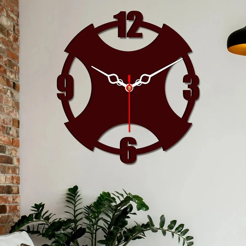 Rustic Brown Dial Wooden Wall Clock media 4