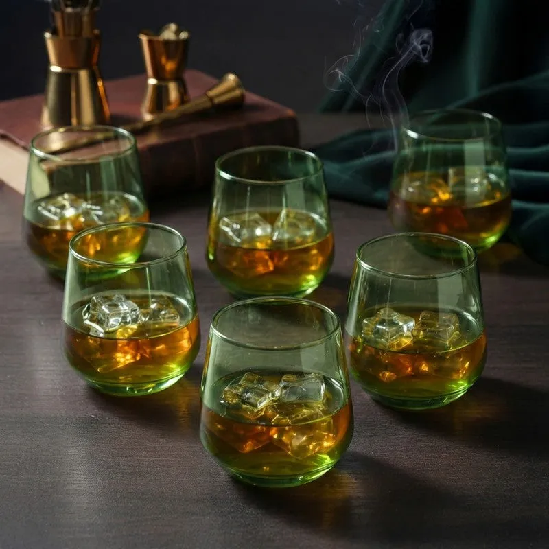 Evergreen Bohemia Crystal Red  Whiskey Glasses (400 mL) - Set of Six media 1