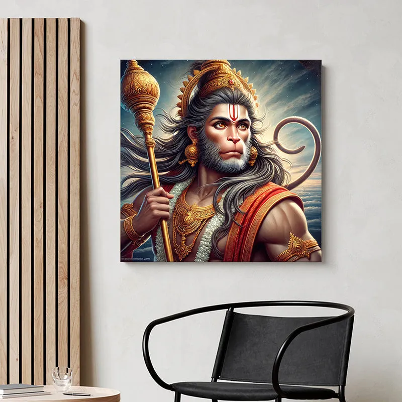 Fearless Hanuman Wall Painting media 1
