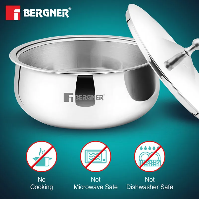 Bergner Stainless Steel Casserole With Lid (650,1000 & 1500)mL media 6
