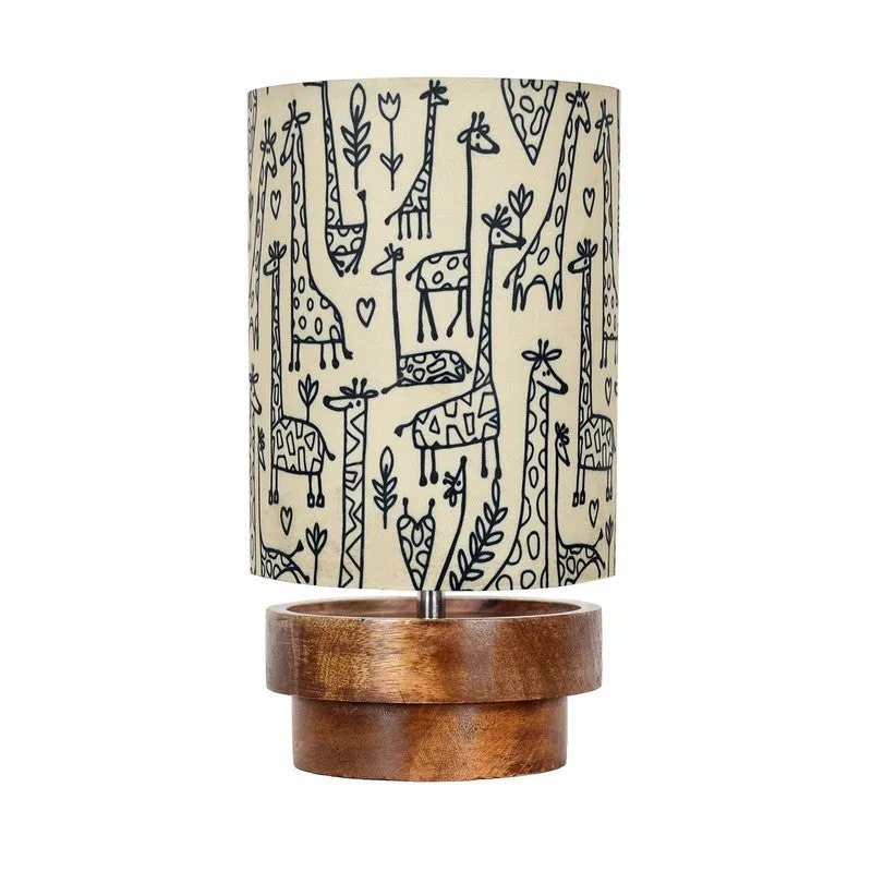 ZenGlow Nordic Style Wooden Table Lamp - Beige,Brown media 3