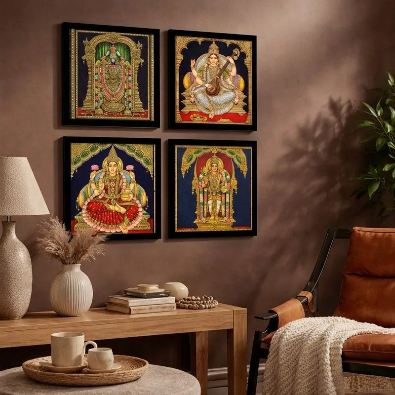 The Golden Pantheon Paper Wall Art - Set Of Four media 1