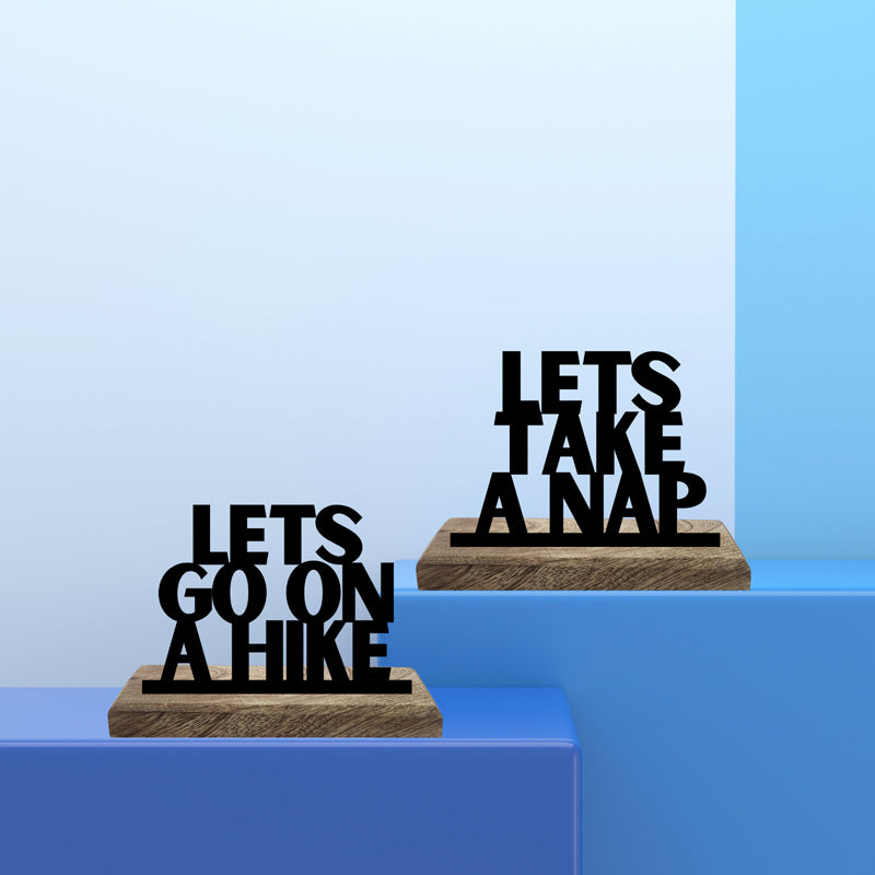 Let's Take A Nap Typography Showpiece - Set Of Two