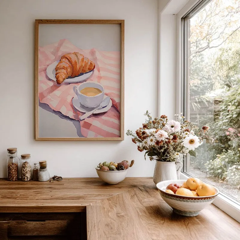 Blush Sip Archival Canvas Wall Art - Brown media 7