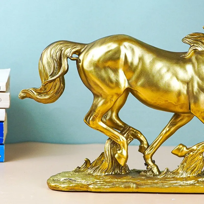 Running Horse Figurine Showpieces - Gold media 6