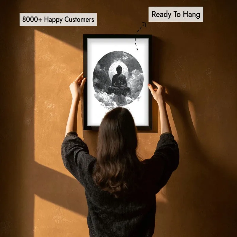 Buddha Zen Art Wall Painting With Black Frame media 7